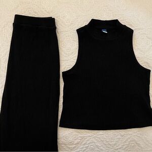 Old Navy crop top and midi skirt, size M, black
